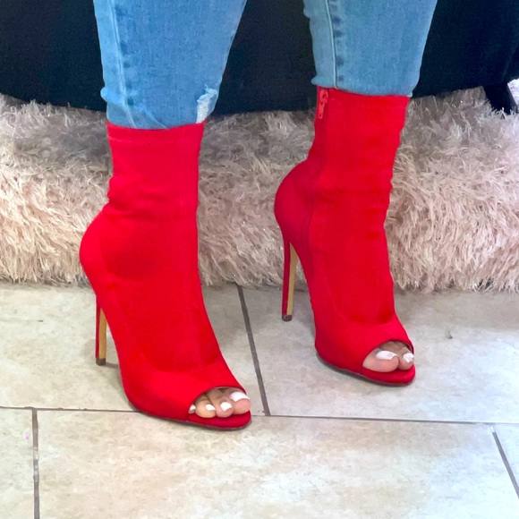 Red Olivia Lycra heels - Picture 4 of 8